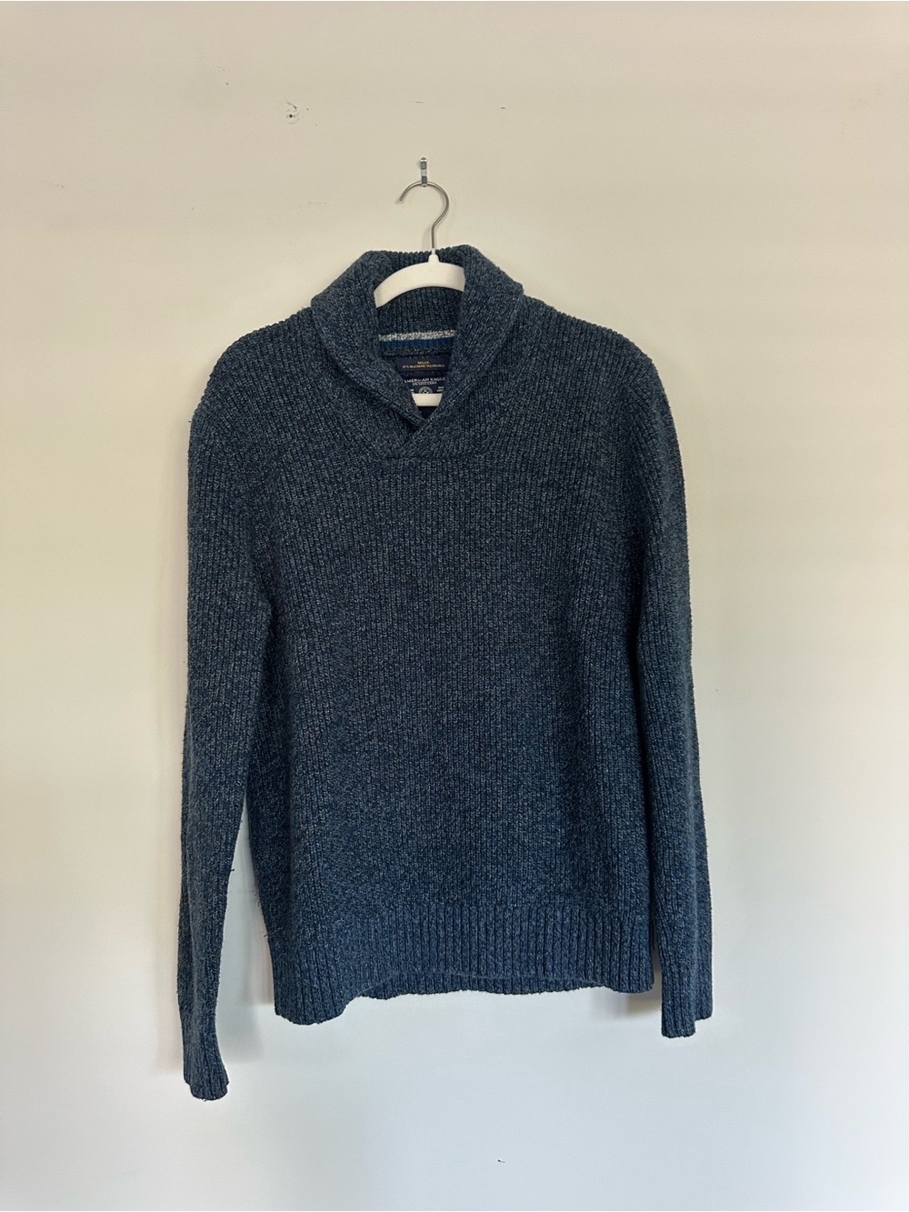 American Eagle Outfitters Men's Turtleneck Knit Sweater - Charcoal Blue